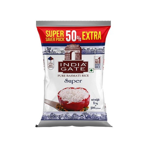 India Gate Super Basmati Rice (1 kg + 500 g)